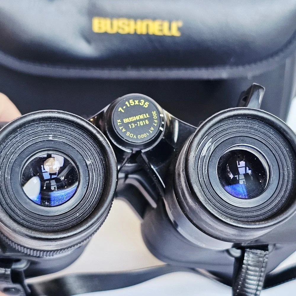 Vintage Bushnell 7-15X35 Binoculars 300 ft at 1000 yds AT7X 13-7016 wCase 1430